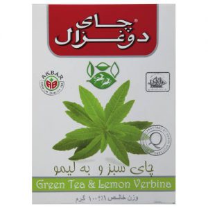 چای سبز دو غزال با طعم به لیمو بسته 100 گرمی