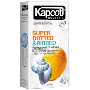 کاندوم کاپوت مدل Super Dotted And Ribbed بسته 12 عددی