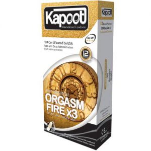 کاندوم خاردار و شیاردار کاپوت مدل Orgasm Fire X3 بسته 12 عددیر