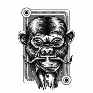 میمون سلطنتی سیاه و سفید | Royal monkey black and white