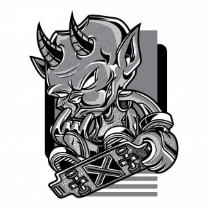 اسکیت شیطان سیاه و سفید | Skate devil black and white